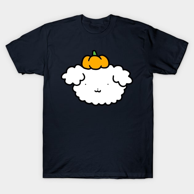 Pumpkin Fluffy Dog Face T-Shirt by saradaboru